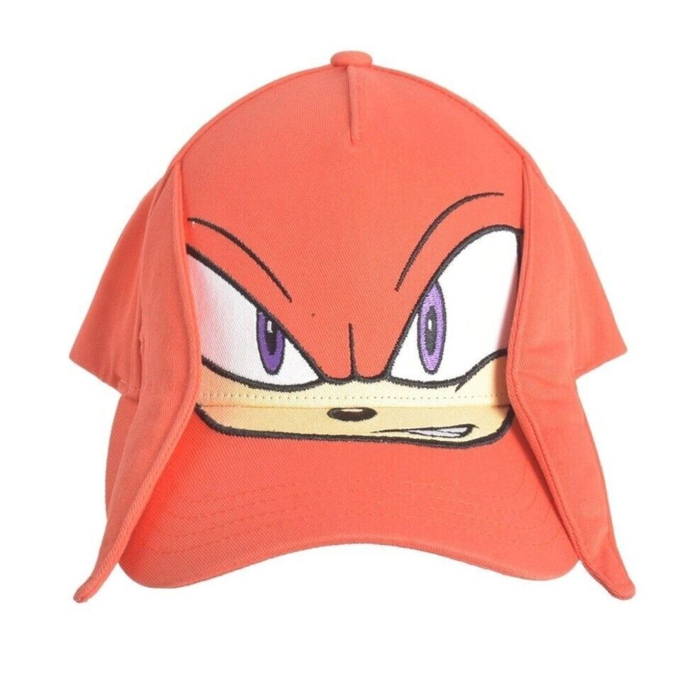 Sonic the Hedgehog BallCap Adjustable Snapback Hat w/Knuckles Face & Ears🆓️📬